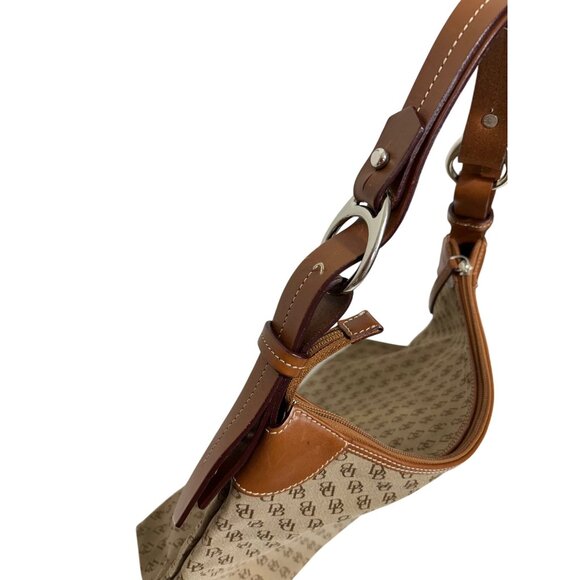 Dooney & Bourke Canvas & Leather Monogram Shoulder Bag With Adjustable Strap - Picture 5 of 10